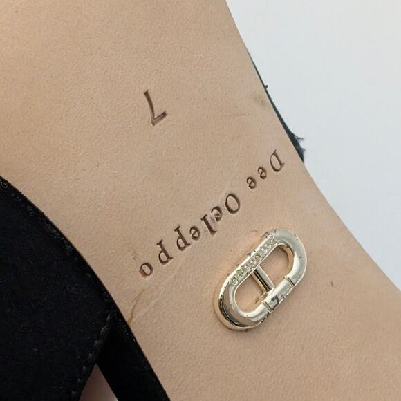 Dee Ocleppo Austin Pointed Toe Heels Pump Women's Black Satin Size US7 EU38 - Picture 9 of 11